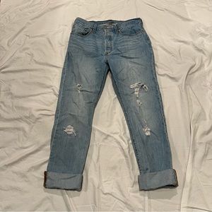 Levi 501 Straight Leg Distressed Jeans